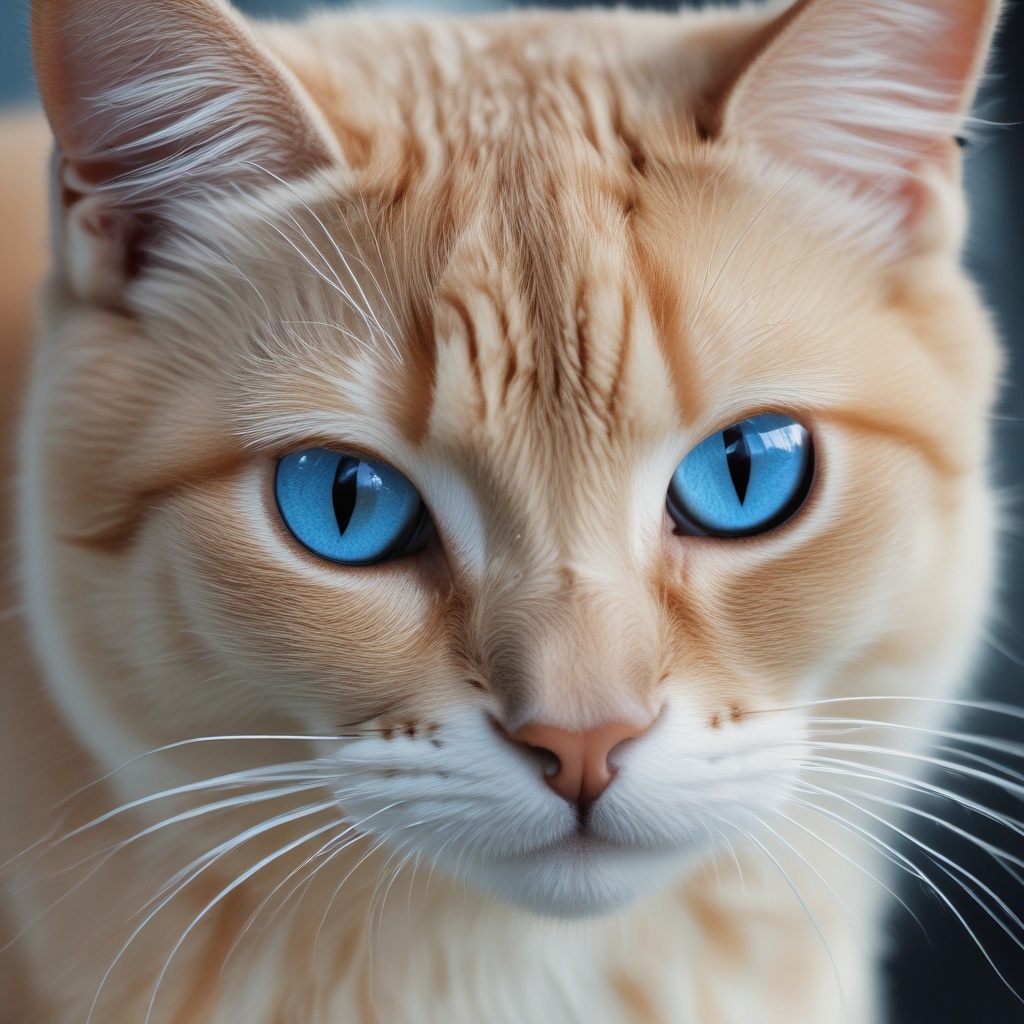 Adorable cat with striking blue eyes